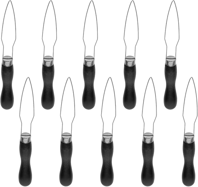 Ipetboom 10pcs Black Button Hook Dressing Aid with Plastic Handle One-Handed Snap Fastener Installer Tool for Seniors Elderly and Arthritis Patients
