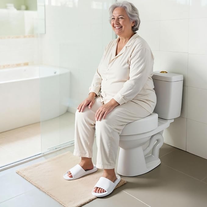VEVOR Raised Toilet Seat, 350 lbs Capacity, 5-Inch Lift Height, Commode Elevated Toilet Seat Riser with Enlarged Opening for Seniors, Elderly, Handicap, Disabled, Adults, Fits Elongated & Round Bowl