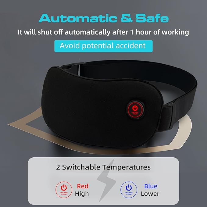 Portable Heating Pad Cordless Period Heating Pad for Cramps Menstrual Heat Pad Electric Rechargeable Battery Included 5000mAh for Long Time Use Heat Control