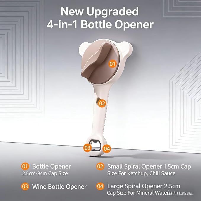 2026 New Model Adjustable Jar Opener, Jar Openers Top Rated For Seniors,Jar Opener For Arthritic Hands - Includes Magnetic Hook For Beer Bottle Caps And Non-Slip Rubber Gripper For Stubborn Lids (2)