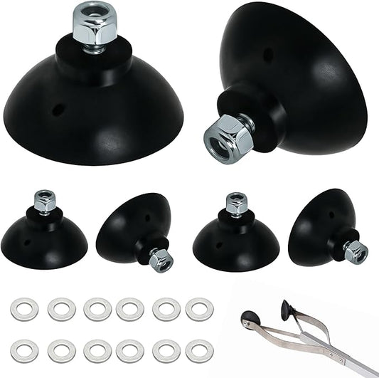 Grabber Tool Reacher Rubber Suction Cups, Replacement Gripper Cups Tips Part for Repair, Outdoor Long Reach Pick up Gripper Parts for Arcmate Ez Heavy Duty Pickers, Rubber Cups with Locknuts (6 Cups)