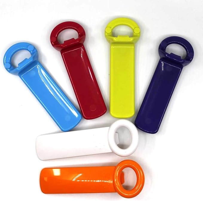 6 Pcs Jar Key Opener for Weak Hands, Elderly & Children - Plastic Jar Lid Opener with Easy Grip, Hand Held, 5.5", Colorful Design