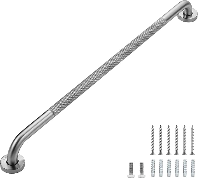 Grab Bars for Shower, 1 Pack 32-Inch Anti Slip Shower Handles for Elderly, Safety Shower Grab Bar, Stainless Steel Handicap Grab Bars for Bathroom,Toilet (Brushed Nickel, 1" Diameter)