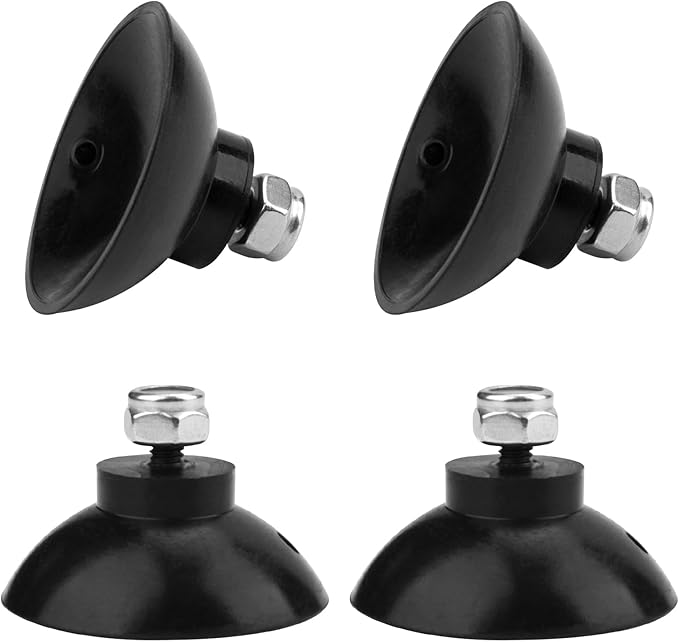 Reacher Replacement Gripper Cups Compatible with Arcmate, EZ Grabber Reacher Tool, Grabber Replacement Cups with Locknuts, Black, 2 Pairs