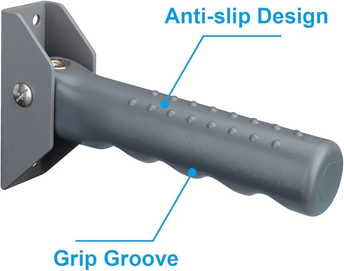 Flip Up Grab Bar for Doorway/Stairs Safety Assist Handles for Elderly Non-Slip Grip Bar Great for Seniors, Elderly, Disabled, Handicap and Injured People - Suitable for Wood Door (Gray)