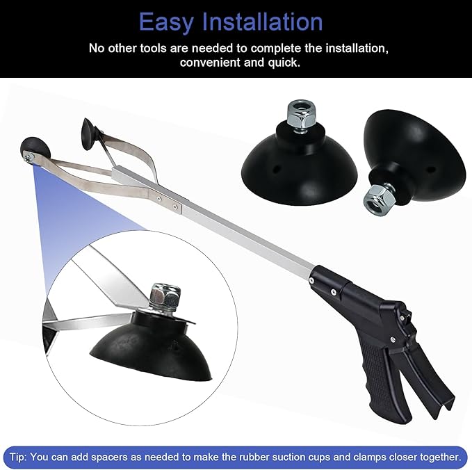 Grabber Tool Reacher Rubber Suction Cups, Replacement Gripper Cups Tips Part for Repair, Outdoor Long Reach Pick up Gripper Parts for Arcmate Ez Heavy Duty Pickers, Rubber Cups with Locknuts (6 Cups)