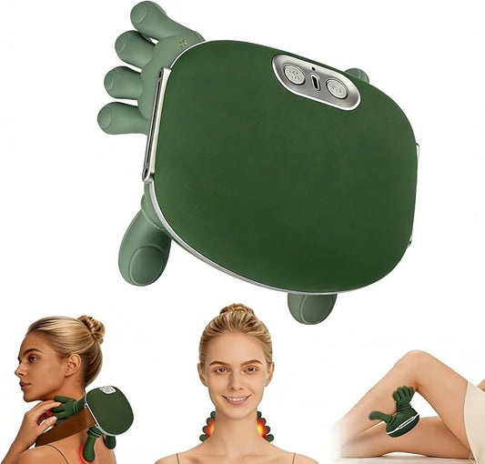 Neck Massager ，2026Newly upgraded version 4D Human-Like Hand Massager with Heat Electric Shoulder & Cervical Massage for Wireless Portable Neck and Back Massager Relieve fatigue (Green version)