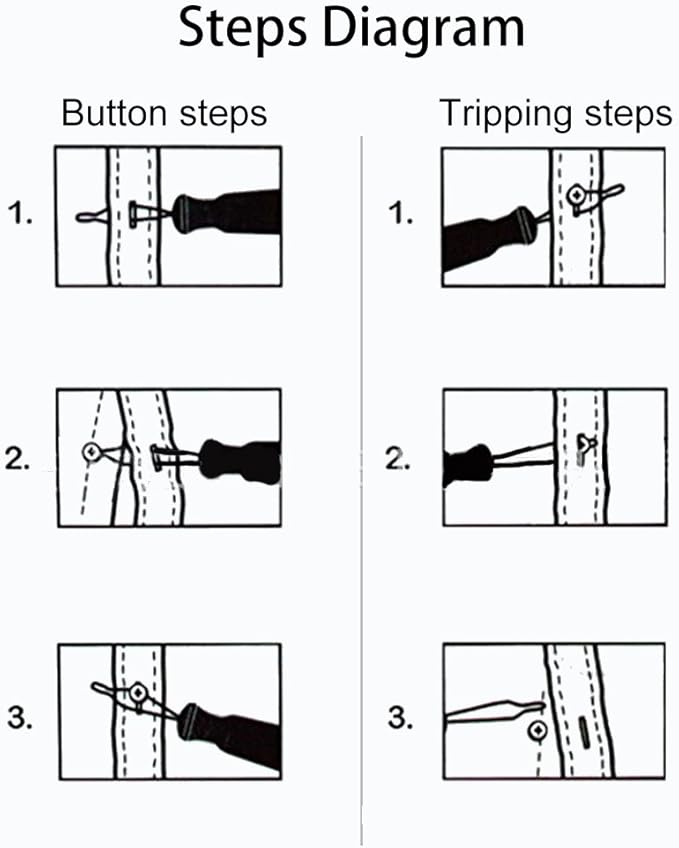 01 Button Hook Helper, Dressing Aid for Arthritis, Joint Pain, Carpal Tunnel, One Hand Use, Black, Plastic, Daily Living Clothing Buttoning Aids