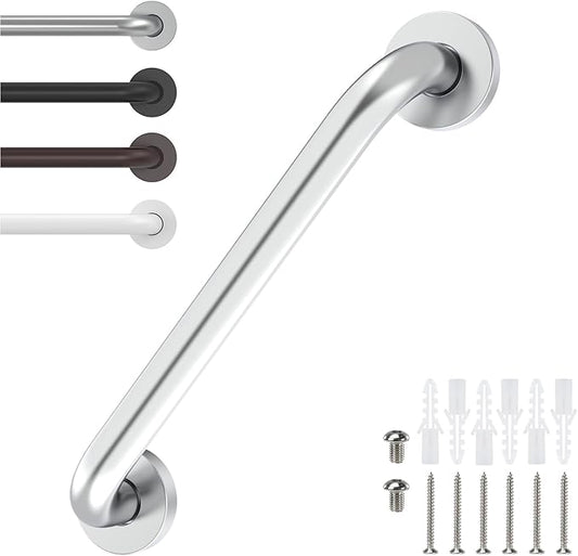 12 Inch Grab Bars for Wall Brush Nickel, Safety Shower Grab Bars for Seniors Elderly Handicapped, Handicap Grab Bars for Shower with Concealed Screws, Tesuchan