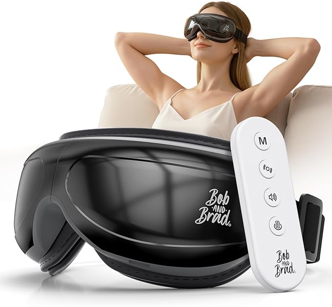BOB AND BRAD Eye Massager with Heat FSA Eligible HSA, EyeOasis 2 Plus Eye Mask with Remote Control, Electric Headache Massager for Migraines & Dry Eye Relief, Mothers Day Birthday Gifts for Women Men