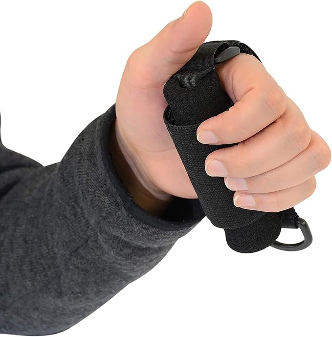 Universal Cuff Utensil Holder Strap Elderly Hand Strap for Holding Holds Utensils Writing Aids Parkinson Arthritis Tremors Patient Eating Assistance (Black)