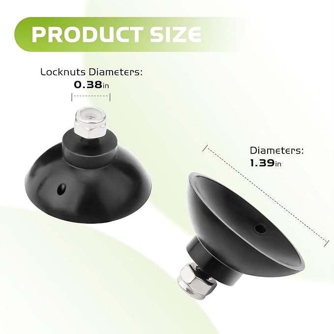 Reacher Replacement Gripper Cups Compatible with Arcmate, Outdoor Heavy Duty Reacher Grabber Tips for EZ Reacher Repair, Rubber Cups with Locknuts for Arcmate Grabber Tool, 4 Pairs(8 Cups)