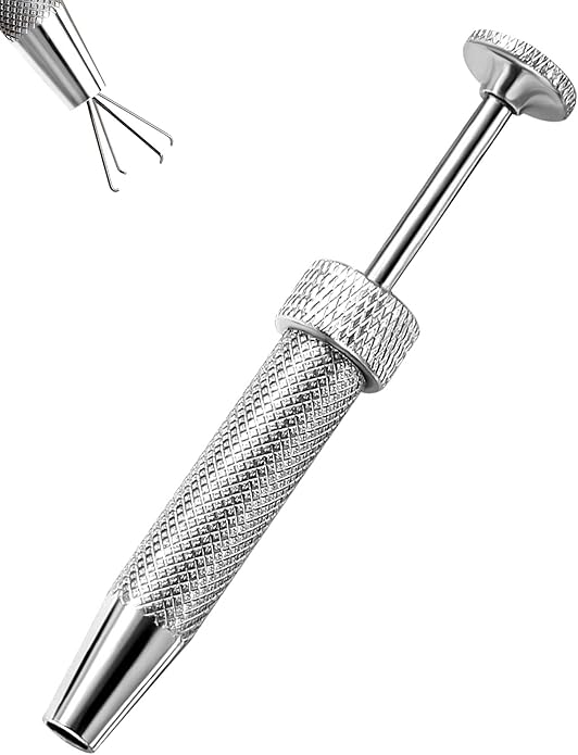 OUFER Piercing Ball Grabber, 16G 18G Flat Back Earrings Piercing Guide needle Tool, Surgical Steel Internally Threaded Push Pin External Thread Assistant Body Piercing Kit for Ear Nose Lip Tool