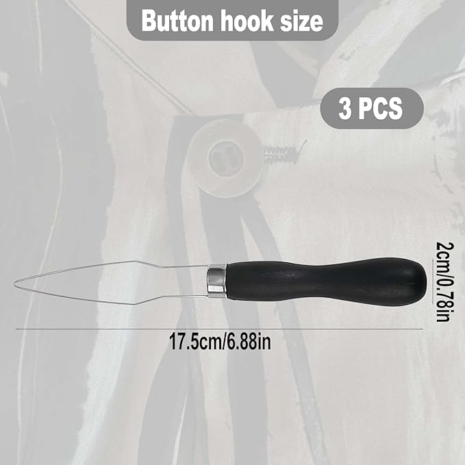 3PCS Easy One-Handed Button Hook for Seniors - Comfort Grip Button Assist Tool - Dressing Aid for Shirts, Pants, Dresses, Coats and Arthritis Hands