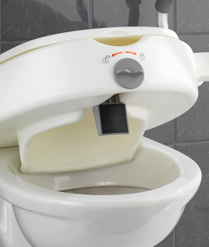 Wenko Raised Toilet seat with armrest Secura, White, 47.5 x 55 x 37.5 cm