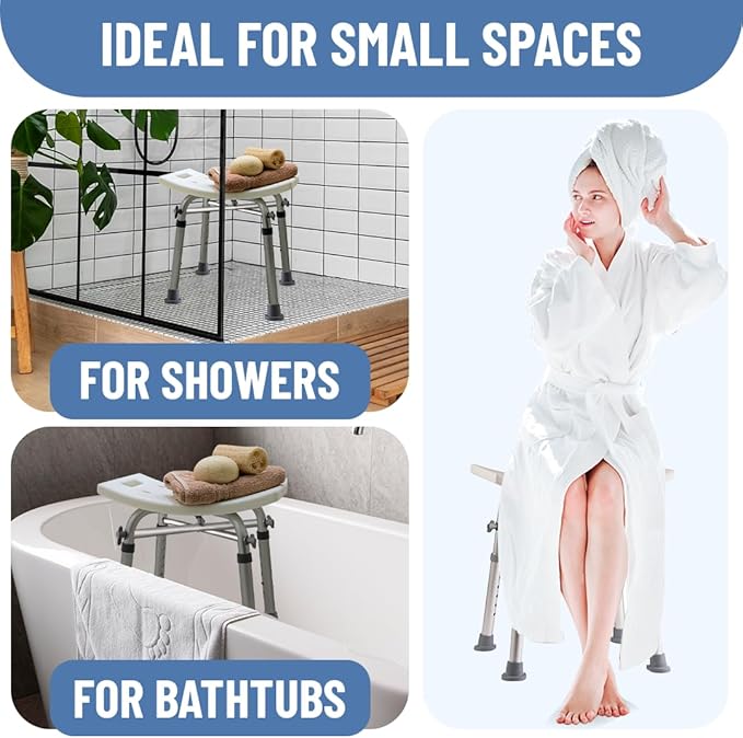 Dr. Kay's Adjustable shower Chair for inside shower with Unique Heavy Duty Crossbar Supports, Shower Stool for the inside tub, Bath stool, adjustable shower chair for the elderly and disabled, 500 lbs