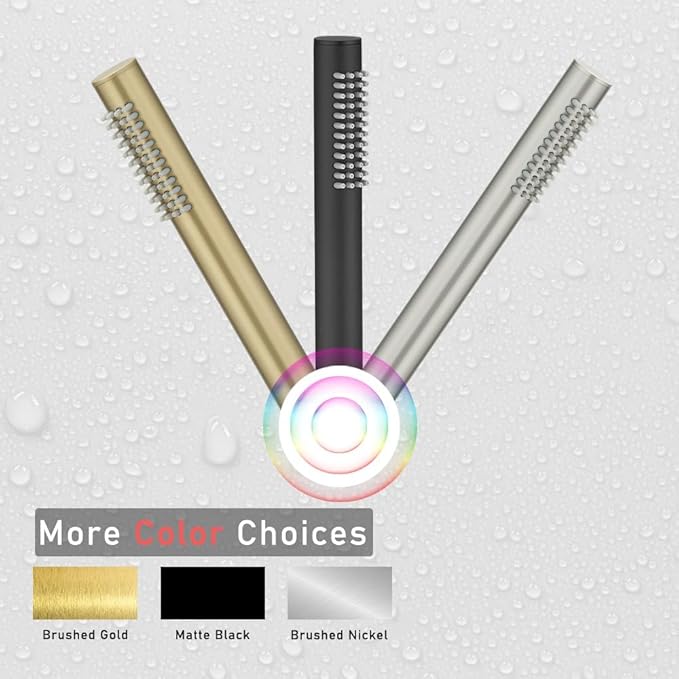 Hand Shower Round Wand Handheld Shower Spray High Pressure Single Function Luxury Hand Showerhead Brushed Gold
