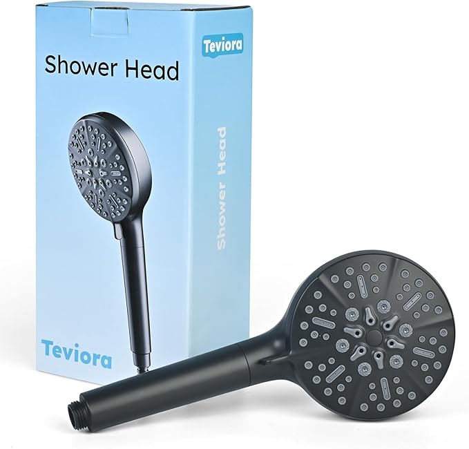 Teviora Filtered Shower Head with Handheld –High Pressure Hand Held Shower Head for Hard Water with Filters,79" Long Hose & Powerful Wide Fan Spray,Removes Chlorine and Impurities(Matte Black)