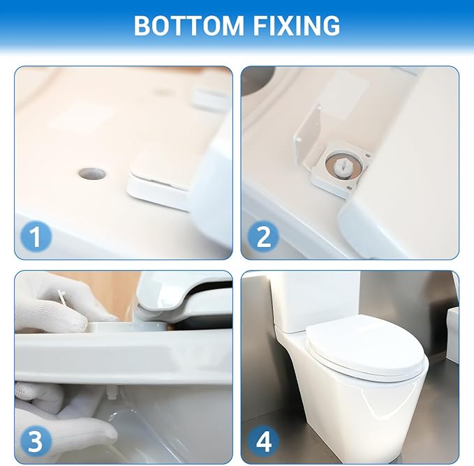 Elongated Toilet Seat 18.5" - Soft Close, Durable PP Toilet Seat, Easy Installation & Removal, Fits Most Toilet Bowls