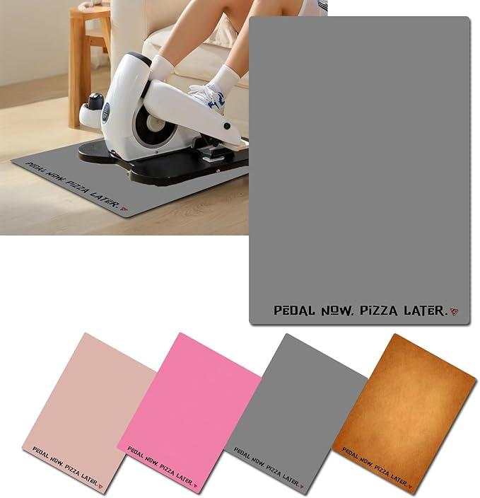 Elliptical Mat for Under Desk Elliptical Machine - Non-Slip Floor Mat for Ellipse Leg Exerciser, Legxercise Pro & Pedal Exerciser - Workout Mat for Home & Office Stability & Floor Protection grey