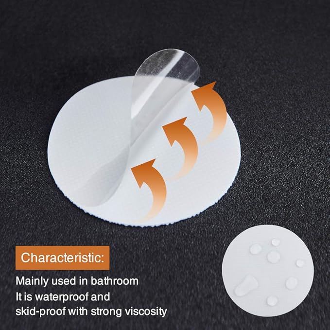 Secopad Original Bathtub Non-Slip Stickers for Tub & Shower Floor, Strong Anti-Slip Shower Stickers with Scraper Ideal for Families with Kids, Adults & Seniors, 24 PCS (White)