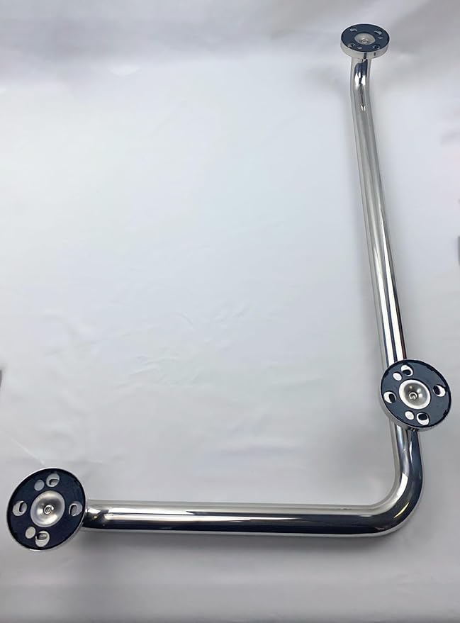 Shower Handicap Grab Bars for Bathroom Wall, L-Shaped Grab Bar, Stainless Steel Bathtub Safety Support Rail,Chromed Armrest,Elderly Disabled Toilet Anti-Skid Safety Handle, Towel Rack (Size : Right)