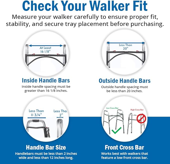 Support Plus Walker Tray Table - Non Slip Mobility Mat with Cup Holder (21"x16") - Red