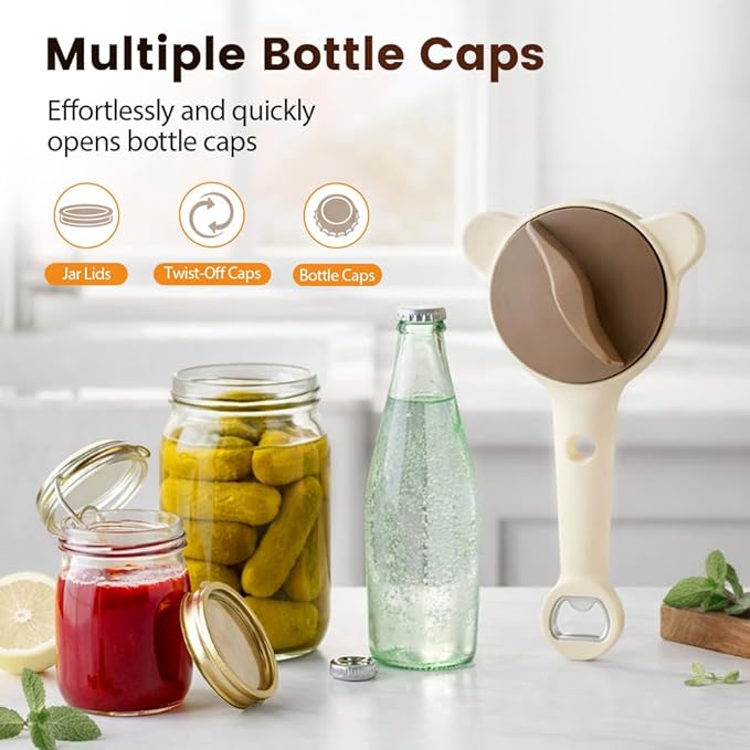 2026 New 4-in-1 Jar Opener - Adjustable Stainless Steel Lid Remover for Seniors & Arthritis Sufferers, Fits Kitchen Jars, Bottles & Cans (2PCS)