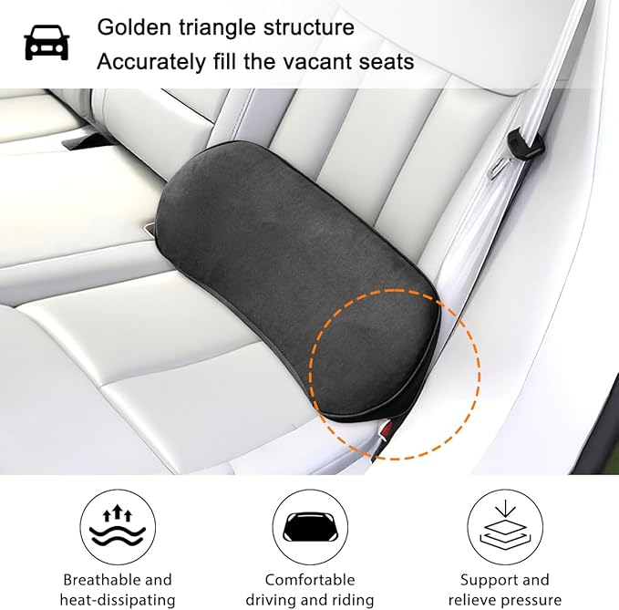Zpana Car Lumbar Support Pillow, Memory Foam Vehicle Seat Lower Back Support Cushion for Back Pain Relief & Sciatica, Comfortable Auto Driver Seat Pad, Universal for Vehicles (Black)