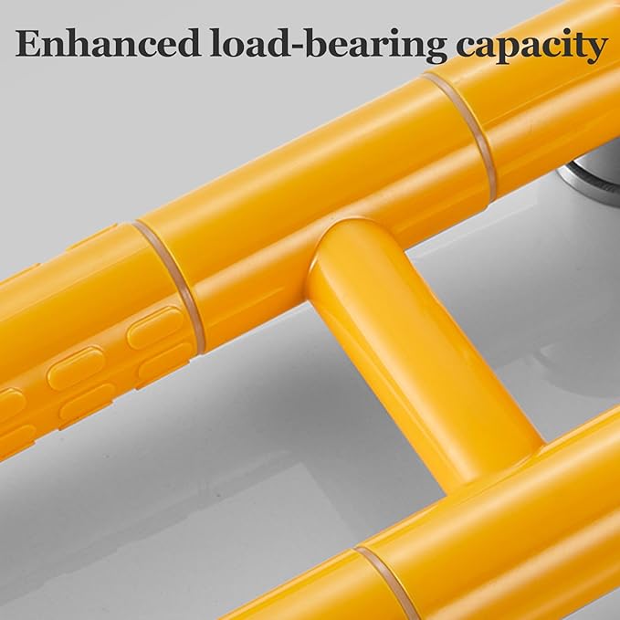 Grab Bars for Toilet, Upgraded 27.6 Inch Handicap Grab Bars for Bathroom - Wall-Mount, Non-Slip Toilet Handles with Glows at Night, Suitable for Elderly Pregnant Women and Disabled (Yellow)