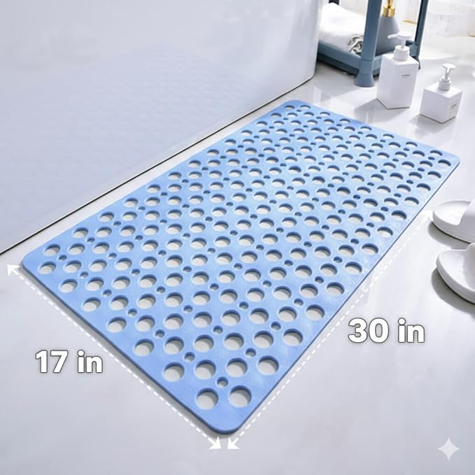 Non Sllip Shower Mat for Inside Shower Bath Mat for Shower, TPE Bathroom Mat 30x17 in (75x43 cm)
