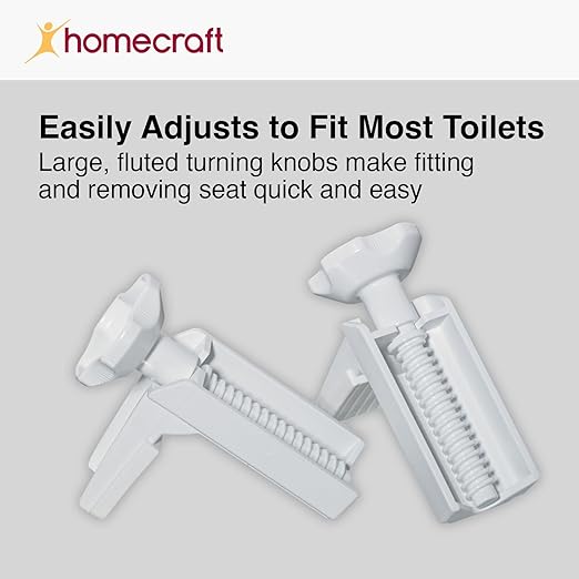 Homecraft Savanah Raised Toilet Seat, 2" High Elevated Toilet Seat Locks Onto Standard Toilets, Portable Assistance Commode Seat with Sturdy Brackets, Medical Aid for Elderly, Disabled, Limited Mobility