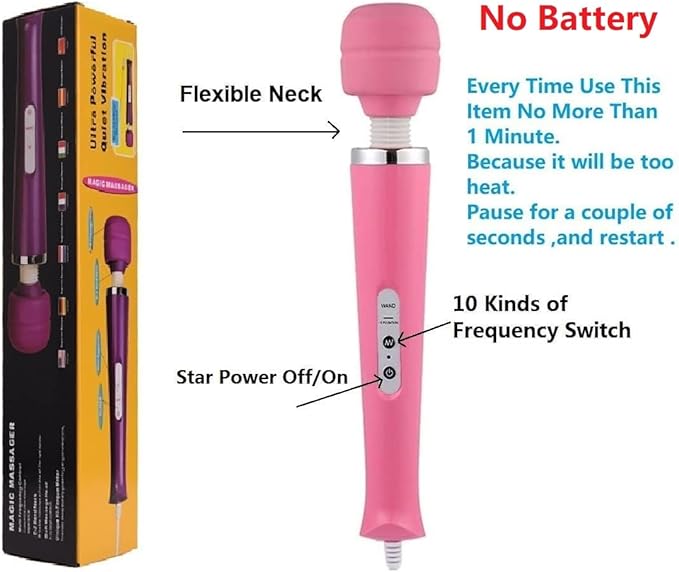 Power Handheld Electric Back Body Vibrating Massager for Woman Sport Recovery Muscle ACH Pain Shoulder Neck Leg Hand Foot Massagers Tool (Pink Big Massage and Blue Mini Toy)