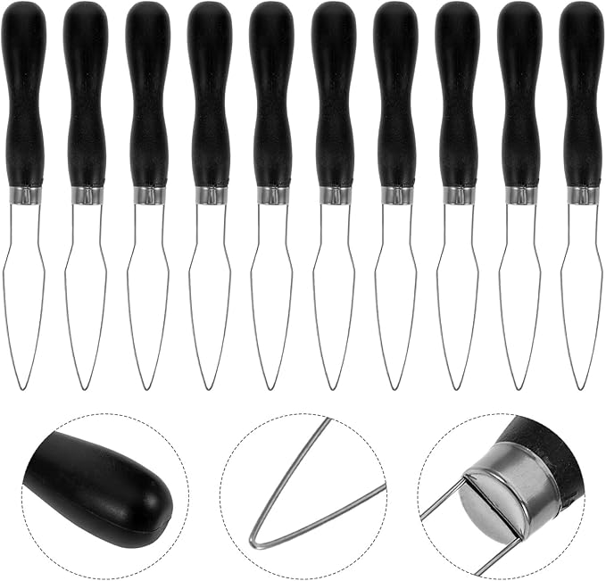 10pcs Quick Button Threading Tool with Plastic Handle Snap Button Fastener Hooks for Seniors for Wedding Dress and Daily Dressing