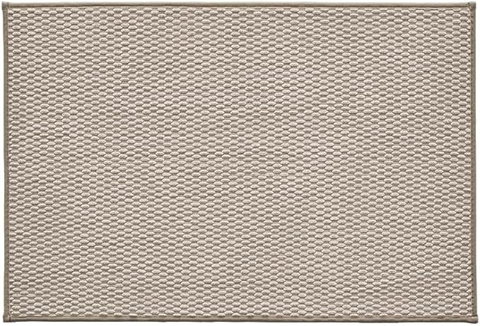 TYUU Bathroom Rugs Non Slip Washable, Super Absorbent Thin Bath Mat Quick Dry Low Pile Bathroom Rug, Beige 24"x36"