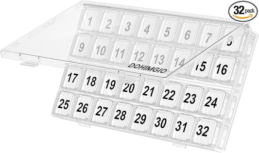 Monthly Pill Organizer Once a Day - 30 Day Pill Organizer Box - Easy to Open - Large Compartments Portable Case for Travel, Month Pill Cases Medicine Organizer for Vitamin (Clear)