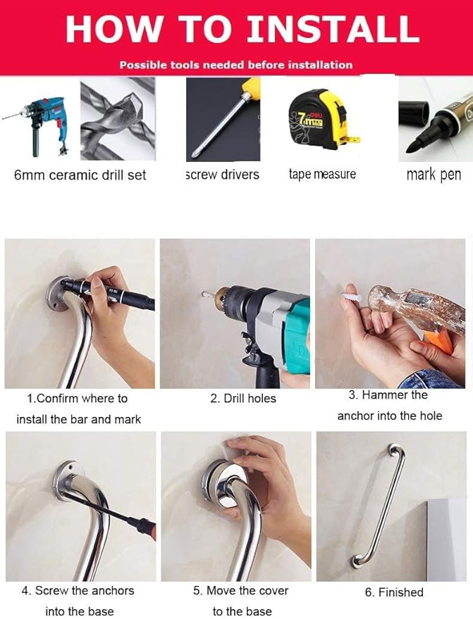 2 Pack 12 Inch Oil Rubbed Black Shower Grab Bar, iMomwee Stainless Steel Elderly Safety Bars, Bathroom Shower Balance Bar, Hand Rail Support, Handicap Senior Disabled Assist Bath Handle (1" Diameter)