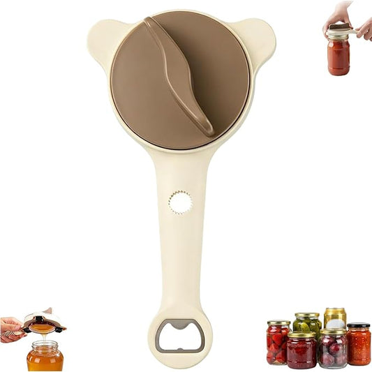 2026 New Model Adjustable Jar Opener, Jar Openers Top Rated For Seniors,Jar Opener For Arthritic Hands - Includes Magnetic Hook For Beer Bottle Caps And Non-Slip Rubber Gripper For Stubborn Lids (1)