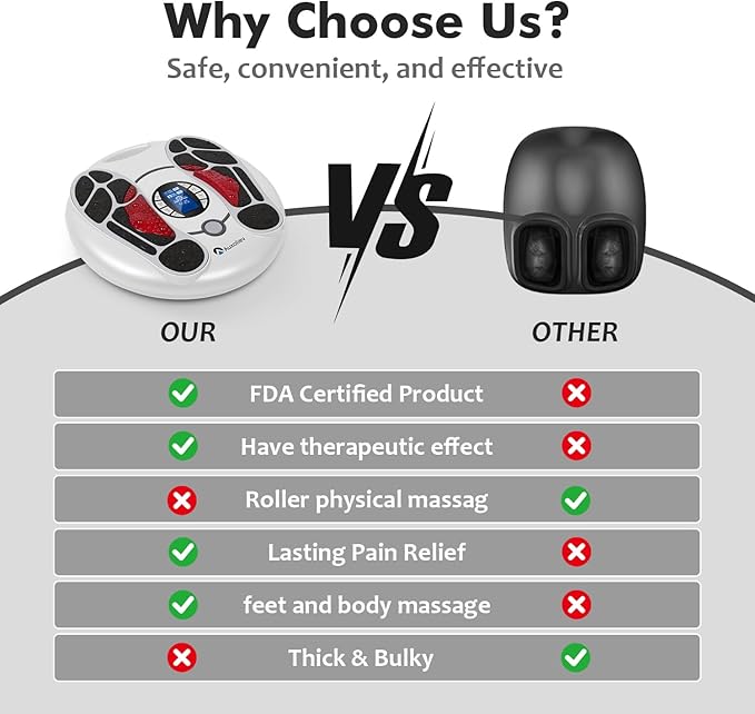 EMS Foot Massager for Neuropathy : FSA Eligible Electric Foot Massager for Circulation and Pain Relief,Hsa Plantar Fasciitis,25 Modes 99 Intensities,4 TENS Unit Muscle Stimulator Pads,Gifts for Mom
