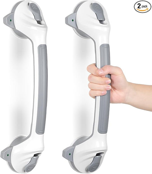 KVANT Grab Bars for Bathtubs and Showers, 16.5 Inch Grab Bars for Shower 2 Pack (Gray White)