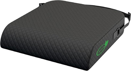 Extra Large Wheelchair Seat Cushion - for Sciatica and Lower Back Pain Relief, Anti-Slip, Removable Strap, Coccyx Pain Relief, 19” X 17” X 3” (Black)