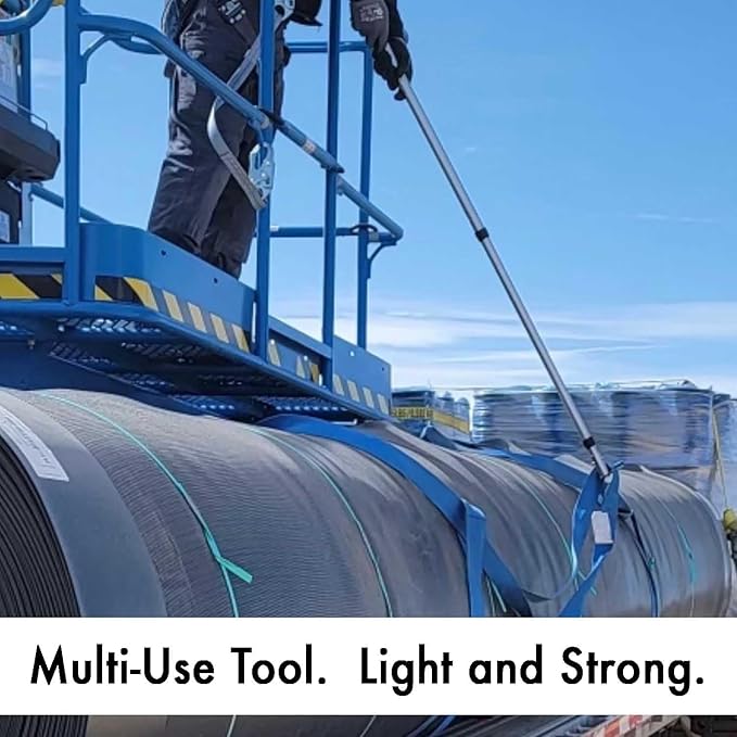 GRAB-IT 6 ft Truck Cargo Retriever | Heavy Duty Grabber Reach Tool - 110 Pound Pull | Rust Resistant Aluminum and Stainless Steel (Pole & Hook Only)