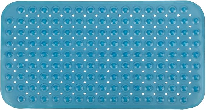 Theracare Blue Vinyl Non-Slip Bath Mat 15 X 27 Inch 19-110