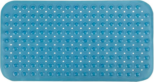 Theracare Blue Vinyl Non-Slip Bath Mat 15 X 27 Inch 19-110