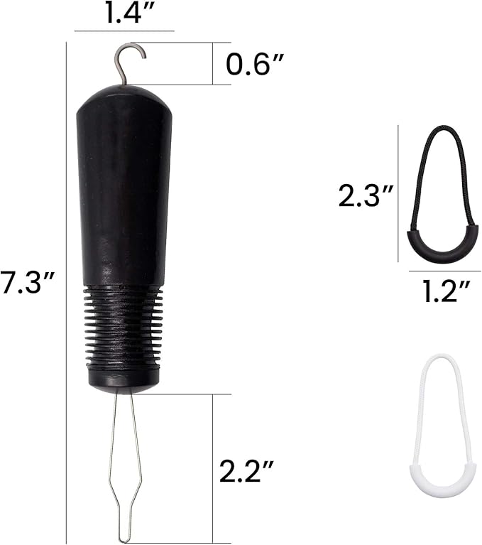 Daily Treasures Button Hook and Zipper Pull, Button Hook Dressing Aid with 8Pcs Zipper Pulls, Button Assist Device with Non-Slip Ribbed Handle for Seniors, Arthritis Sufferers-Shirt, Dress, Collar