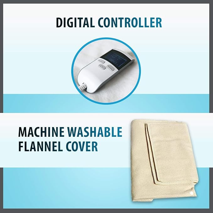 Professional Grade Heating Pad with Automatic Moist Heat by ThermoRelief, Extra HOT Heating for Deep Penetrating Heat - 2nd Gen Version (Medium Size Digital - 18" by 14")