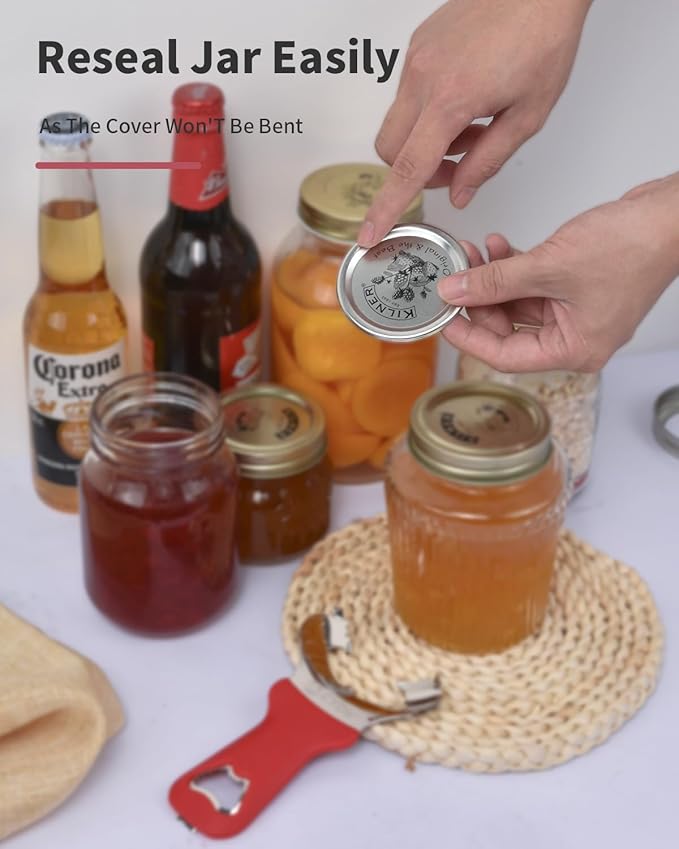 CYDW Mason Jar Opener Tool with No Lid Dents or Damage, Can Opener Manual Multi-Purpose, Easy Twist Manual Handheld Top Remover Utensil, Canning Supplies Tools and Bottle Opener, Made For Lifetime