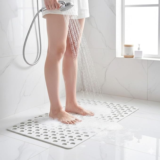 Non Sllip Shower Mat for Inside Shower Bath Mat for Shower, TPE Bathroom Mat 30x17 in (75X43 cm)