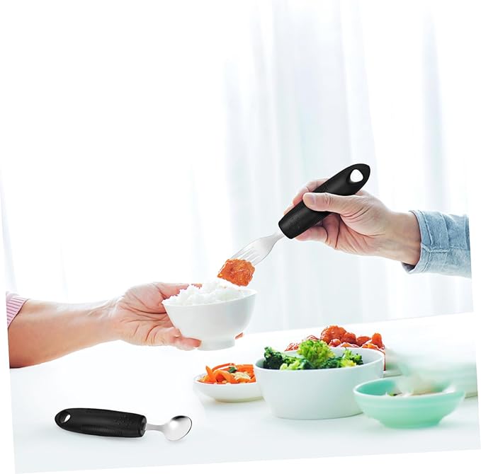 Elderly Adaptive Weighted Utensils Set Hand Tremor Cutlery with Comfortable Grip for Seniors Stainless Steel Easy to Use Dining