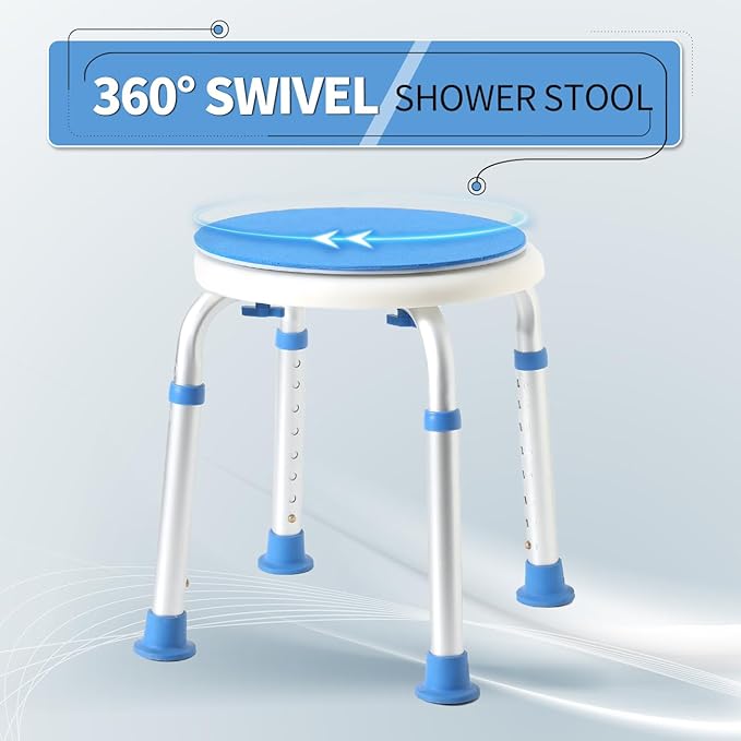 FSA Eligible Swivel Bath Chair, Adjustable Small Chair for Inside Tub, Tool Free Shower Seat, Elderly/Disable/Pregnant by SOUHEILO